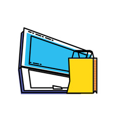 laptop computer with bag shopping
