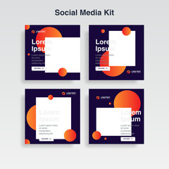 set cover template. memphis style for social media