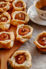 plum cakes with tea