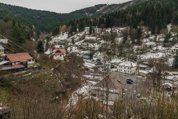Spania Dolina village in dark winter morning