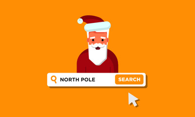 North Pole Written in Browser Search Bar with Mouse Pointer
