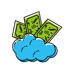 bill dollar money with cloud