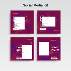 set cover template. memphis style for social media