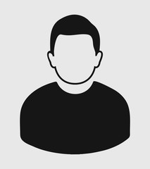 Man profile Icon on gray Background
