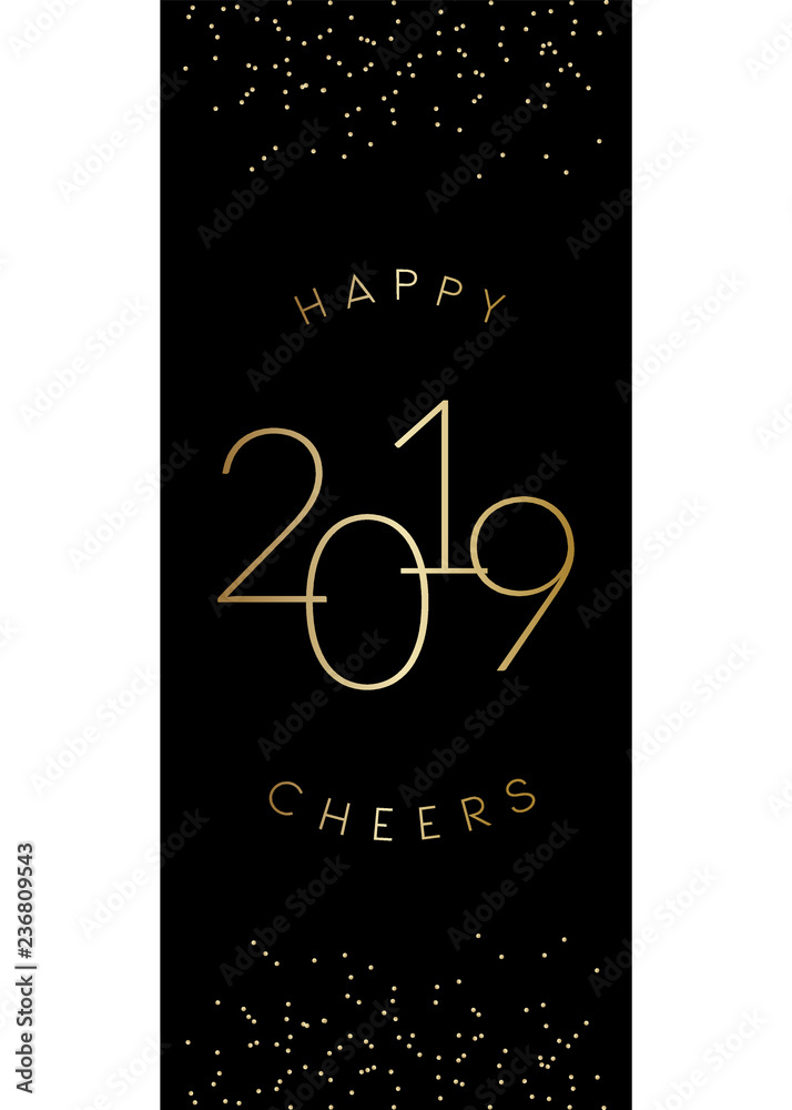 Wall mural 2019 new year greeting card template design