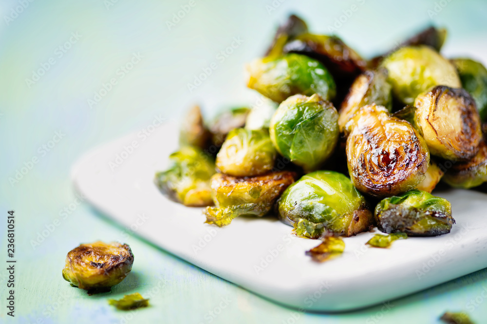 Poster crispy roasted brussels sprout