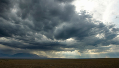 Dramatic sky with heavy clouds before a storm