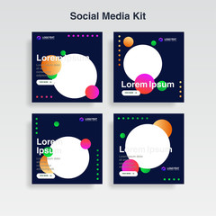 set cover template. memphis style for social media