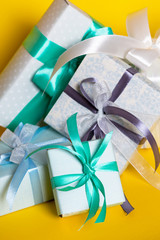 gift box on yellow background