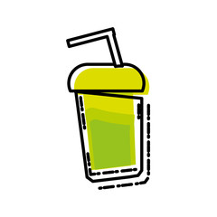 Fototapeta premium bottle beverage with straw isolated icon