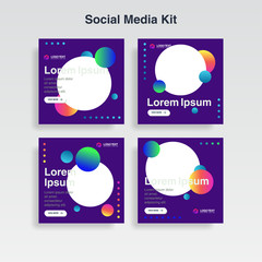 set cover template. memphis style for social media