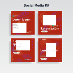 set cover template. memphis style for social media