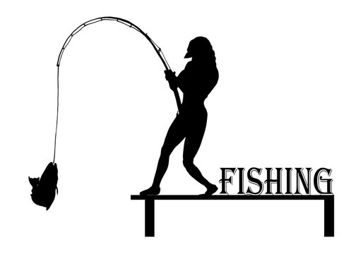 silhouette of girl on a swing,vintage fly fish,drawing animal