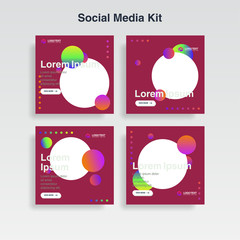 set cover template. memphis style for social media