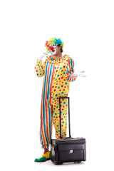 Funny clown isolated on white background