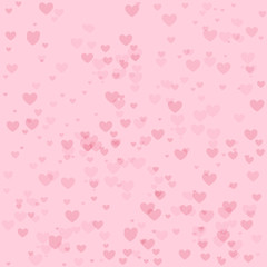 Valentine's Day Background with Hearts, Holiday Celebrated February 14. Vector illustration.