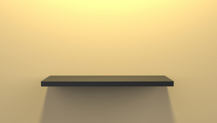 3D Illustration of a floating shelf