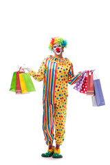 Fototapeta premium Funny clown isolated on white background