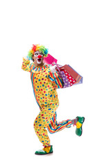 Funny clown isolated on white background