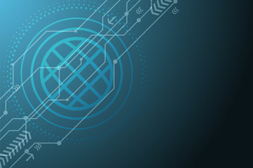 World technology of blue dark background, eps10