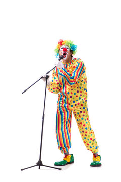 Funny clown isolated on white background