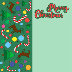 Merry Christmas lettering vector bright cool illustration