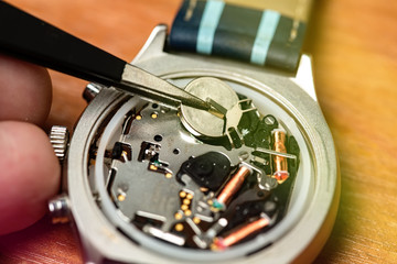 Battery replacement close up