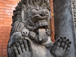 Hindu temple with statues of the gods on Bali island, Indonesia. Balinese Hindu Temple, old hindu...