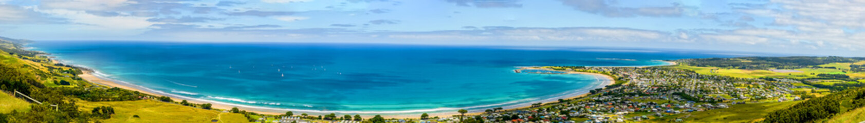 A favorite surfing spot on the Australian Pacific coast in Apollo Bay.