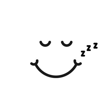 thin line sleep emoji logo like snoring