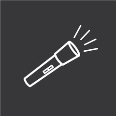 Vector icon flashlight. Flashlight logo. 