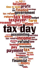 Obraz premium Tax day word cloud