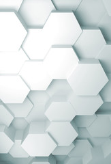 3d extruded hexagon pattern on wall
