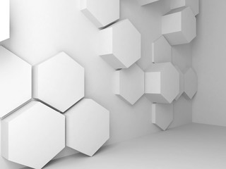 Hexagonal pattern, 3d render illustration