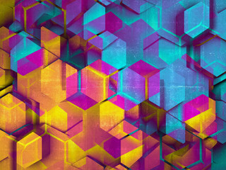 3d digital background with hexagonal pattern