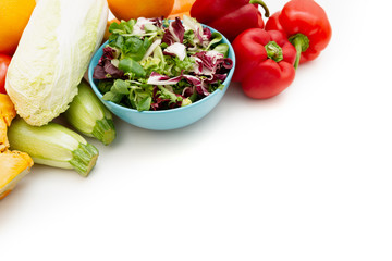 Vegetable diet nutrition and medication concept. Nutritionist offers healthy vegetables diet.