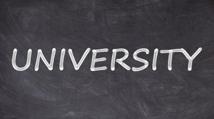 Obraz premium University written on blackboard