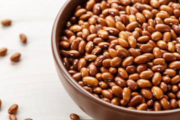 beans on wooden background