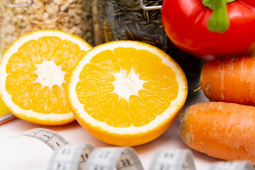 Vegetable diet nutrition and medication concept. Nutritionist offers healthy vegetables diet.
