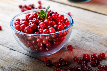 raw cranberries in a plate