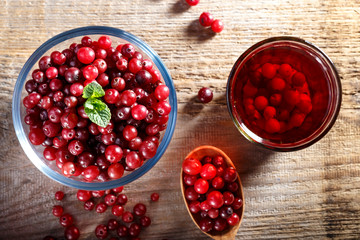 fresh cranberries harvest