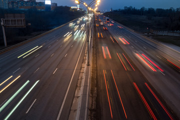 Highway Night Cars Traffic