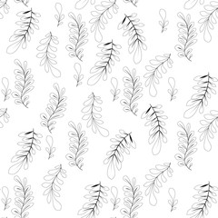 Texture with flowers and plants. Floral ornament. Original flowers pattern.