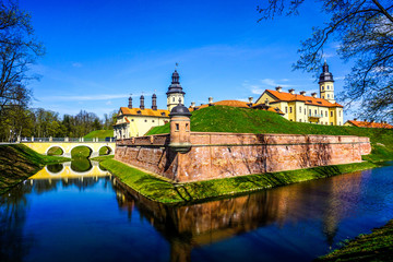 Fototapeta na wymiar Nesvizh Castle Side View