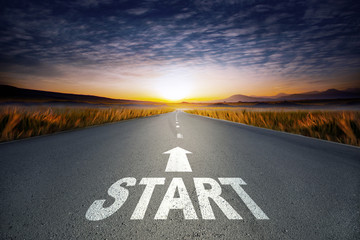 start text on road