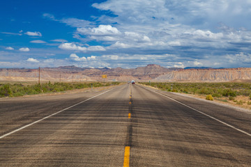On the desert highway, Utah, USA