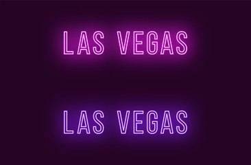 Neon name of Las Vegas city in USA. Vector text © Дмитрий Майер