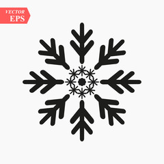 Snowflake icon. Christmas and winter theme. Simple flat black illustration on white background.