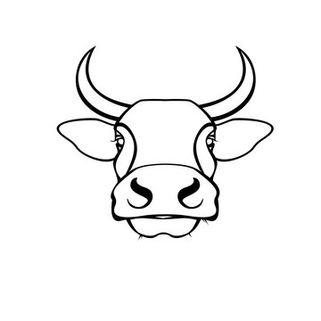 Vector of a cow head design on white background. Farm Animal. Easy editable layered vector illustration.
