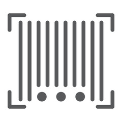 Barcode glyph icon, scanner and identification, code sign, vector graphics, a solid pattern on a white background.